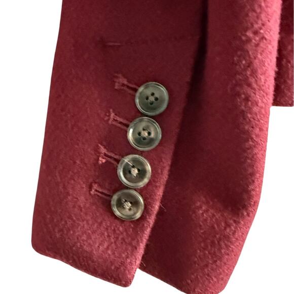 Eddie Bauer Wool Blazer Women’s 8 Burgundy Equestrian Academia Jacket - Picture 9 of 10